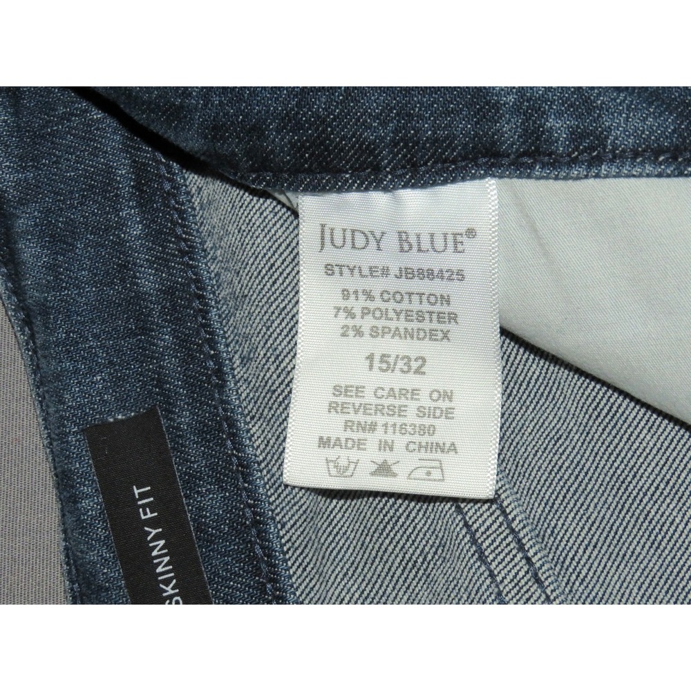 JUDY BLUE‎ Distressed Skinny Fit Stretch Ankle Fray Denim Jeans Women's 15 / 32 - Picture 10 of 10